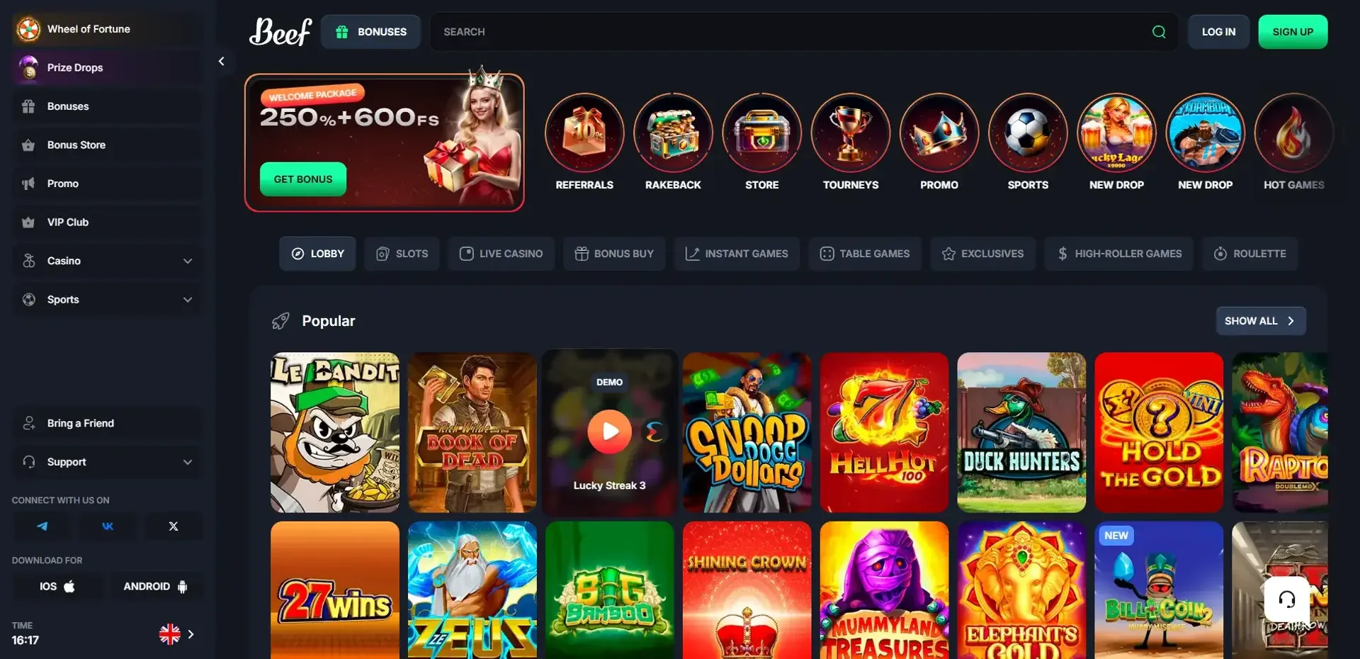 Beef Casino Überblick